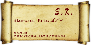 Stenczel Kristóf névjegykártya