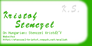 kristof stenczel business card